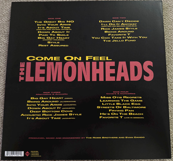 The Lemonheads - Come On Feel The Lemonheads | Fire Records (FIRELP494) - 4