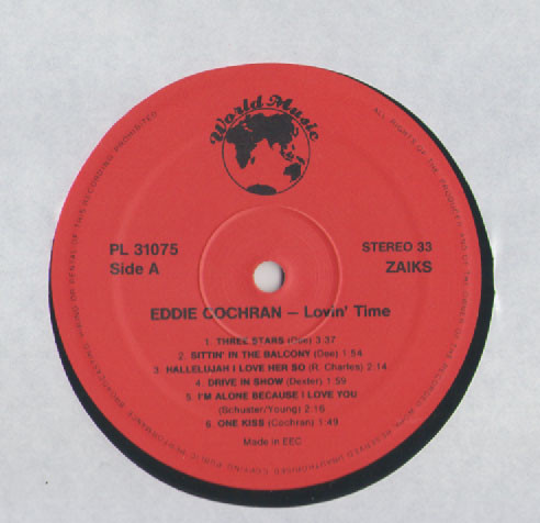Eddie Cochran - Lovin' Time | World Music (AR 31075) - 3 Eddie Cochran - Lovin' Time | World Music (AR 31075) - 3