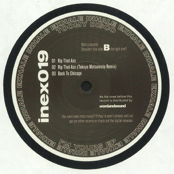 Toomy Disco - I'm Yours EP | Inhale Exhale Records (inex019)