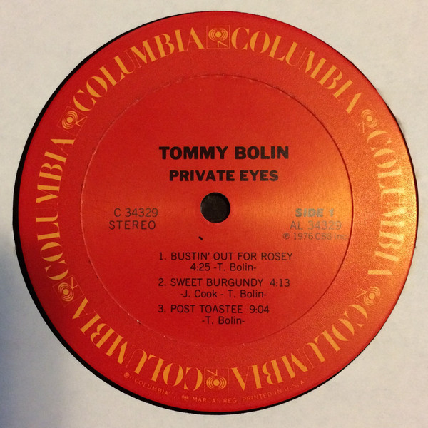 Tommy Bolin - Private Eyes | Columbia (C 34329) - 3 Tommy Bolin - Private Eyes | Columbia (C 34329) - 3