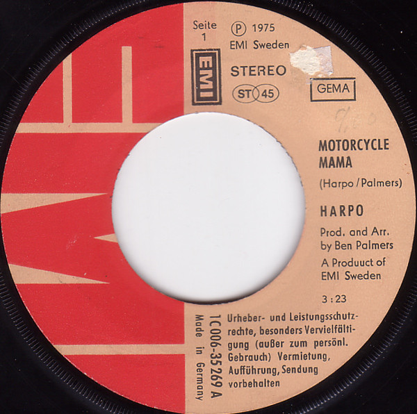 Harpo - Motorcycle Mama | EMI (1C 006-35 269) - 3