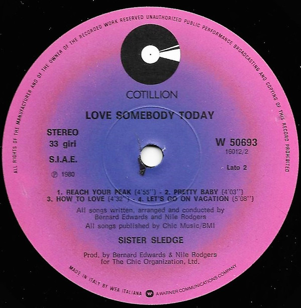 Sister Sledge - Love Somebody Today | Cotillion (W 50693) - 3 Sister Sledge - Love Somebody Today | Cotillion (W 50693) - 3
