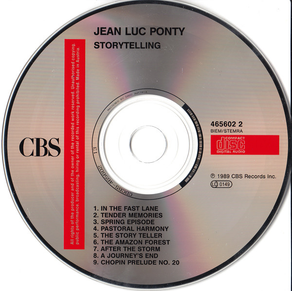 Jean-Luc Ponty - Storytelling | CBS (465602 2) - 3