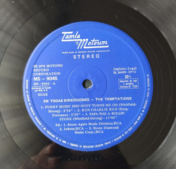 The Temptations - En Todas Direcciones | Tamla Motown (MS-9045) - 3