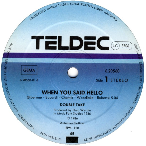 Double Take - When You Said Hello | TELDEC (6.20560) - 3