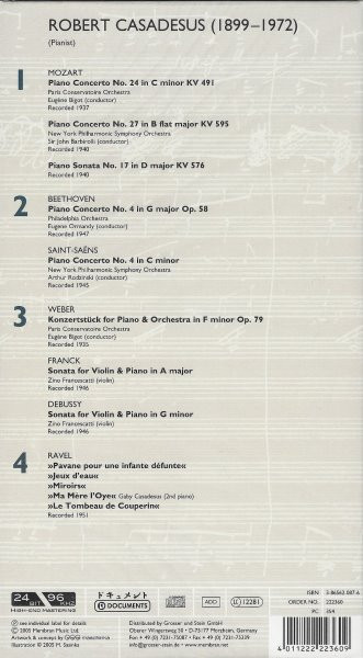 Robert Casadesus , Wolfgang Amadeus Mozart , Ludwig van Beethoven , Camille Saint-Saëns , Carl Maria von Weber , César Franck , Claude Debussy , Maurice Ravel - Casadesus | Documents (222360-354) - 2