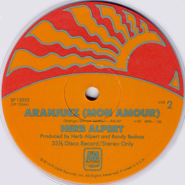 Herb Alpert - Rise | A&M Records (SP 12022) - 3 Herb Alpert - Rise | A&M Records (SP 12022) - 3