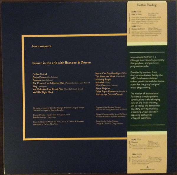 Dezron Douglas & Brandee Younger - Force Majeure | International Anthem Recording Company (IARC0038) - 3 Dezron Douglas & Brandee Younger - Force Majeure | International Anthem Recording Company (IARC0038) - 3