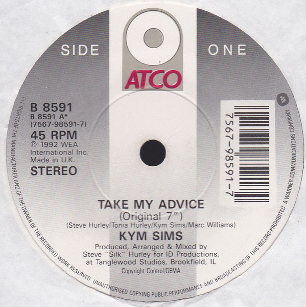Kym Sims - Take My Advice | ATCO Records (B 8591) - 3