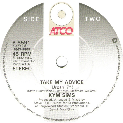 Kym Sims - Take My Advice | ATCO Records (B 8591) - 4