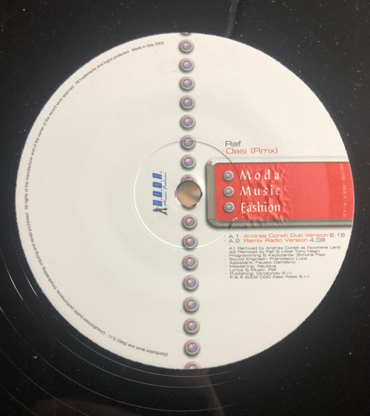 RAF - Oasi (Rmx) | M.O.D.A. - Music Fashion (MD 036) - 3