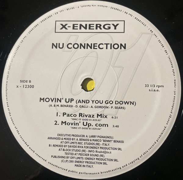 Nu Connection - Movin' Up (And You Go Down) | X-Energy Records (X-12300)