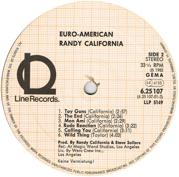 Randy California - Euro-American | Line Records (6.25107 AP) - 4 Randy California - Euro-American | Line Records (6.25107 AP) - 4