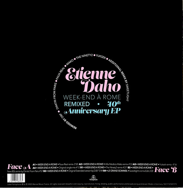 Etienne Daho - Week-end À Rome (Remixed) | Parlophone (502173587275) - 2 Etienne Daho - Week-end À Rome (Remixed) | Parlophone (502173587275) - 2