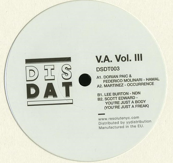 Various - V.A. Vol. III | DisDat (DSDT003)