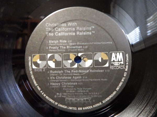 The California Raisins - Christmas With The California Raisins | Priority Records (SP-9508) - 4 The California Raisins - Christmas With The California Raisins | Priority Records (SP-9508) - 4