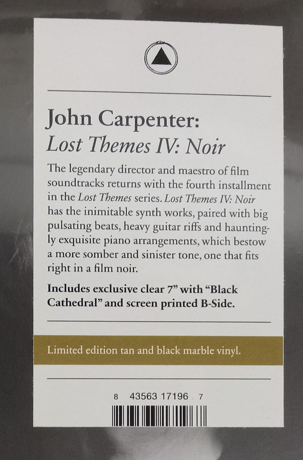 John Carpenter - Lost Themes No. 4: "Noir" ( Limited Edition Tan and Black Marble Vinyl) | Sacred Bones Records (SBR336) - 2 John Carpenter - Lost Themes No. 4: "Noir" ( Limited Edition Tan and Black Marble Vinyl) | Sacred Bones Records (SBR336) - 2