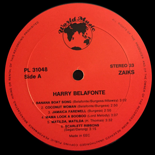 Harry Belafonte - Greatest Hits | World Music (AR 31048) - 2