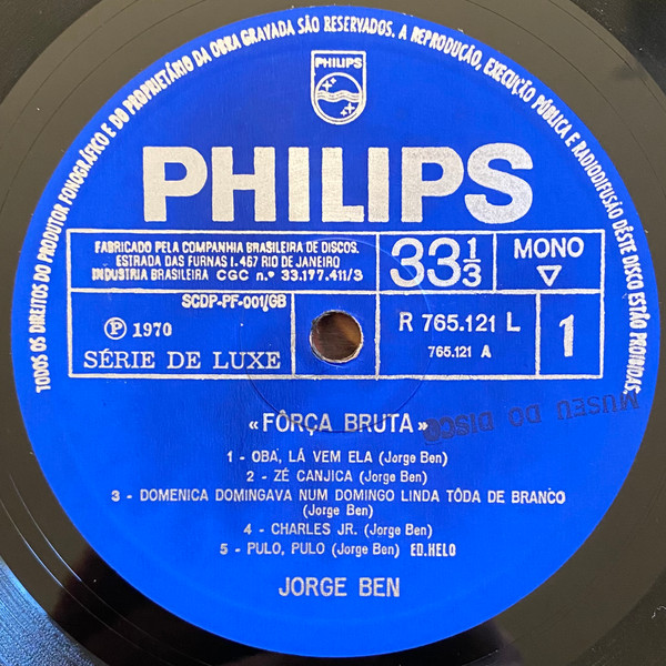 Jorge Ben - Fôrça Bruta | Philips (R 765.121 L) - 3 Jorge Ben - Fôrça Bruta | Philips (R 765.121 L) - 3