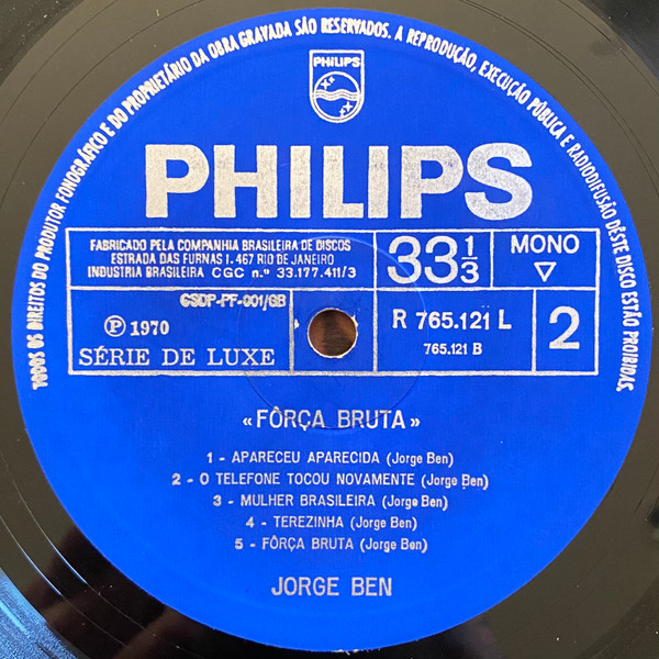 Jorge Ben - Fôrça Bruta | Philips (R 765.121 L) - 4 Jorge Ben - Fôrça Bruta | Philips (R 765.121 L) - 4