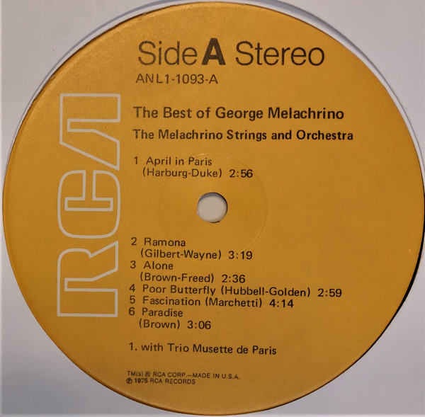 The Melachrino Strings And Orchestra - The Best Of George Melachrino | RCA (ANL1-1093) - 3