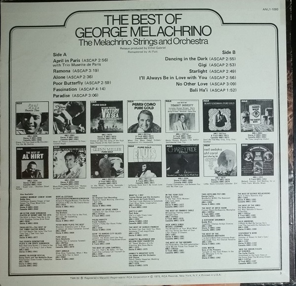 The Melachrino Strings And Orchestra - The Best Of George Melachrino | RCA (ANL1-1093) - 2