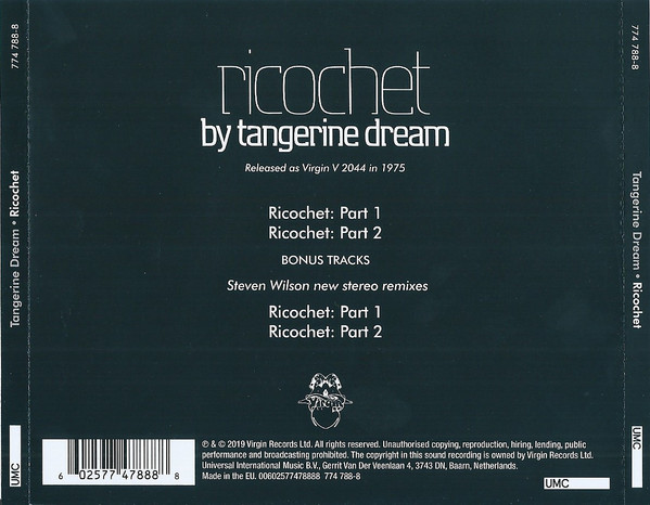 Tangerine Dream - Ricochet | Virgin (774 788-8) - 2