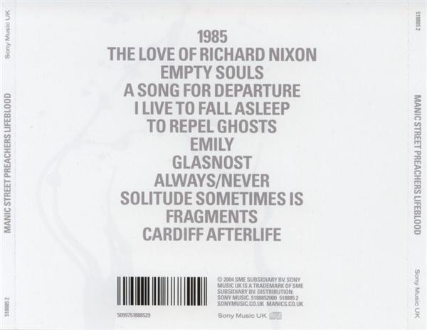 Manic Street Preachers - Lifeblood | Sony Music UK (518885 2) - 2
