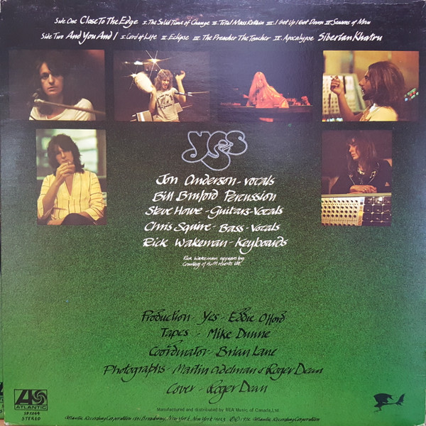 Yes - Close To The Edge | Atlantic (SD 7244) - 2
