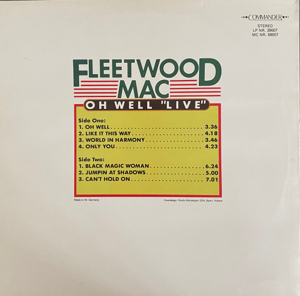 Fleetwood Mac - Oh Well "Live" | Commander (39007) - 2