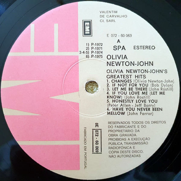 Olivia Newton-John - Olivia Newton-John's Greatest Hits | EMI (8E 072 60069) - 2