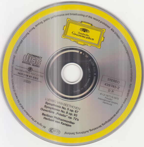 Ludwig van Beethoven / Herbert von Karajan / Berliner Philharmoniker - Symphonies Nos. 5 & 8 / Ouvertüre "Fidelio" | Deutsche Grammophon (439 745-2) - 3
