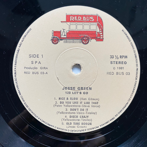 Jesse Green - 1, 2, 3 Let's Go | Red Bus Records (red bus 03) - 3