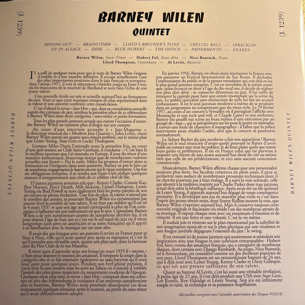 Barney Wilen Quintet - Barney Wilen Quintet | Sam Records (SR05/1) - main