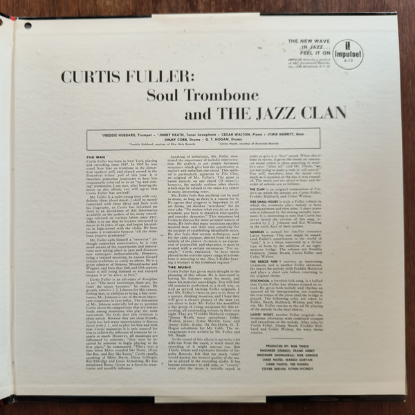 Curtis Fuller - Soul Trombone And The Jazz Clan | Impulse! (AS-13) - 3