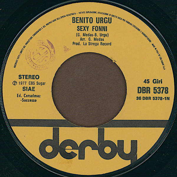 Benito Urgu - Sexy Fonni / Il Gallo È Morto | Derby (DBR 5378) - main