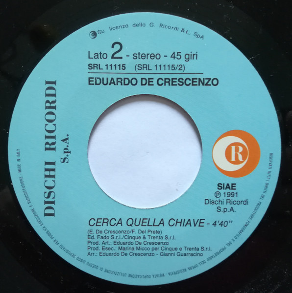 Eduardo De Crescenzo - E La Musica Va | Ricordi (SRL 11115) - 4