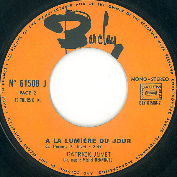 Patrick Juvet - La Musica | Barclay (61588) - 4