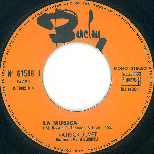 Patrick Juvet - La Musica | Barclay (61588) - 3