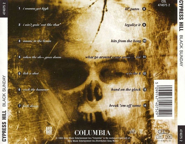 Cypress Hill - Black Sunday | Ruffhouse Records (474075 2) - 2