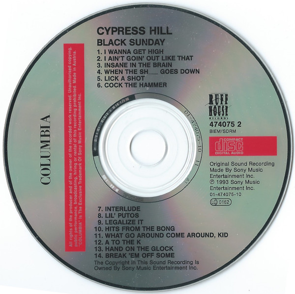 Cypress Hill - Black Sunday | Ruffhouse Records (474075 2) - 3