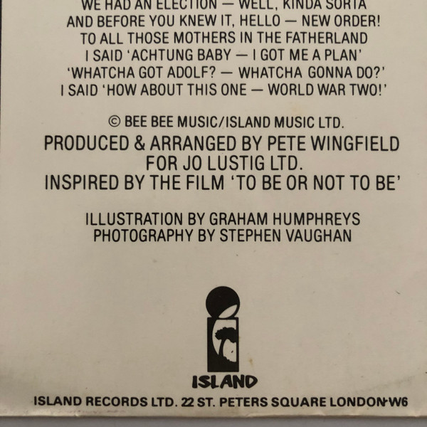 Mel Brooks - To Be Or Not To Be (The Hitler Rap) Pts. 1&2 | Island Records (12 IS 158) - 3 Mel Brooks - To Be Or Not To Be (The Hitler Rap) Pts. 1&2 | Island Records (12 IS 158) - 3