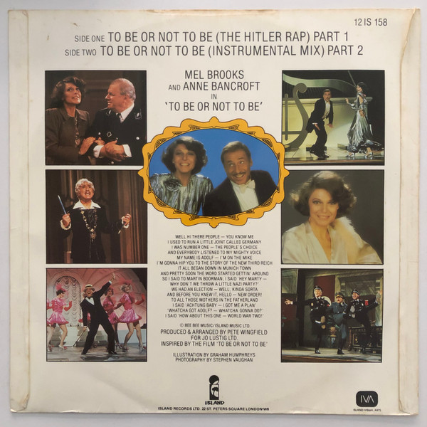 Mel Brooks - To Be Or Not To Be (The Hitler Rap) Pts. 1&2 | Island Records (12 IS 158) - 2 Mel Brooks - To Be Or Not To Be (The Hitler Rap) Pts. 1&2 | Island Records (12 IS 158) - 2