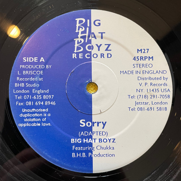 Big Hat Boyz - Sorry / No Woman No Cry | Big Hat Boyz (M27) - 2