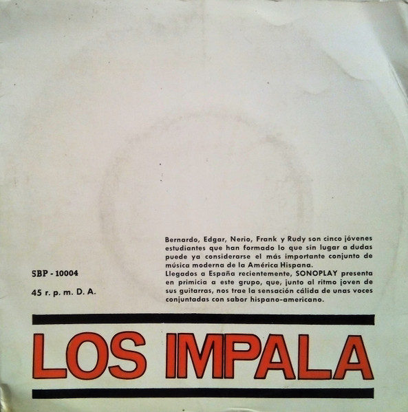 Los Impala - Cada Vez / Te Llevare Al Altar / Cuanto Te Quiero / Trata de Entender | Sonoplay (SBP-10004) - 4