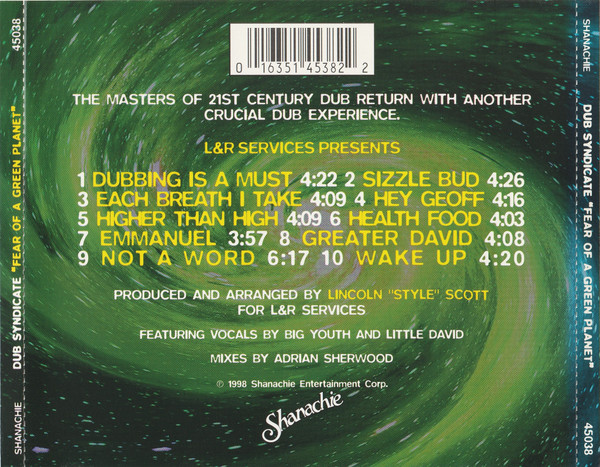 Dub Syndicate - Fear Of A Green Planet | Shanachie (45038) - 2