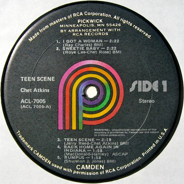 Chet Atkins - Teen Scene! | Pickwick (ACL-7005) - 3 Chet Atkins - Teen Scene! | Pickwick (ACL-7005) - 3