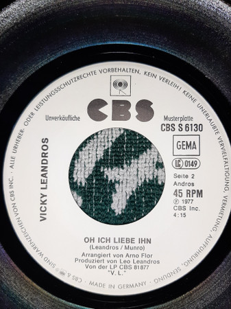 Vicky Leandros - Bye Bye My Love | CBS (CBS S 6130) - 4