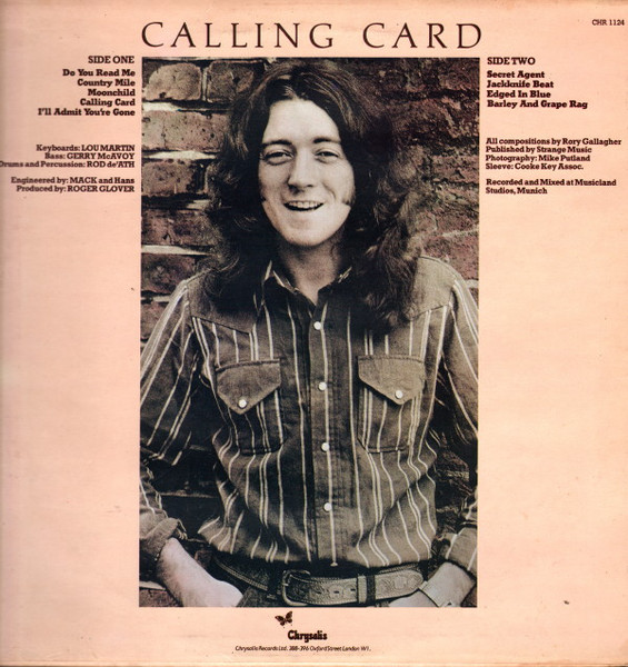 Rory Gallagher - Calling Card | Chrysalis (CHR 1124) - 2
