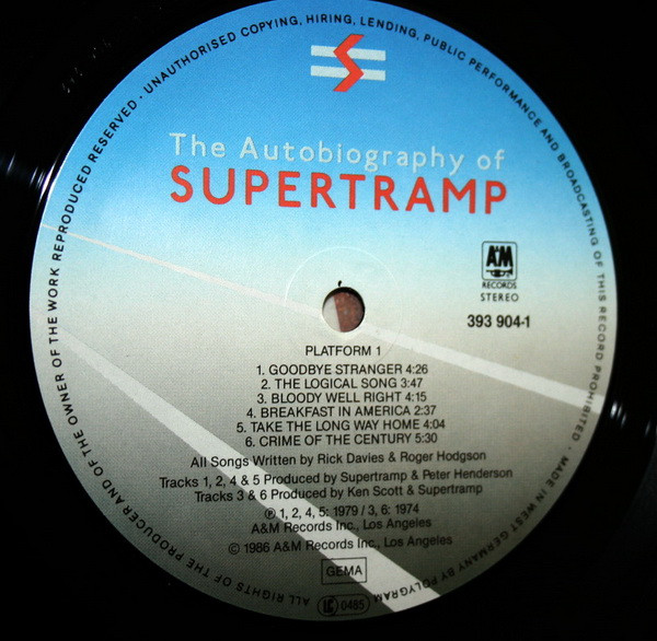 Supertramp - The Autobiography Of Supertramp | A&M Records (393 904-1) - 3